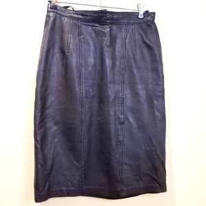 Jon St Jon leather black pencil skirt size 8